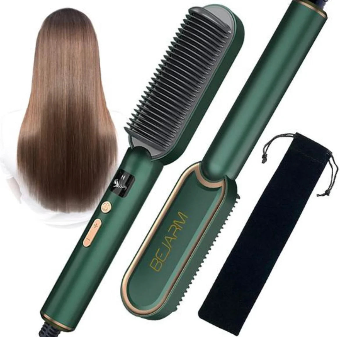 2 in 1 Electric Hair Straightener Curler Heating Styling Comb Straightening Brush.